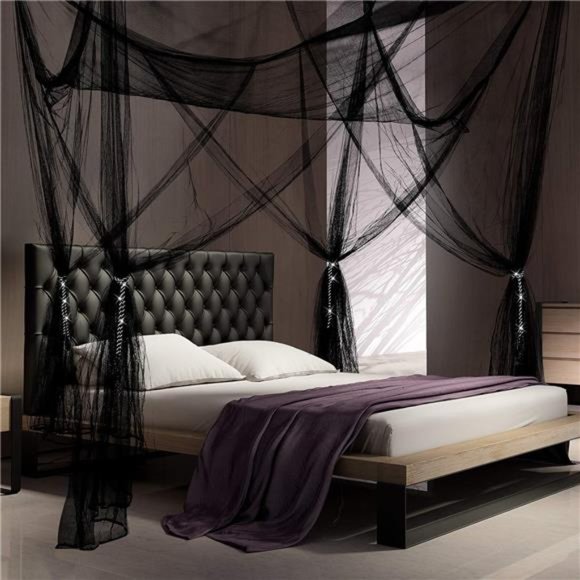 4 Corner Post Mosquito Net Canopy Bed Curtains Large Mosquito Netting Bedroom - Picture 1 of 8